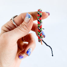 Load image into Gallery viewer, 121L - OOAK - Rag Braid/Green + Red + Silver