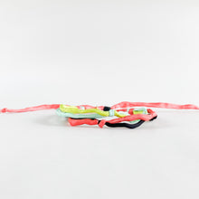 Load image into Gallery viewer, Black Neon Summer Forget Me Knot - 4 Strand Adjustable Bracelet - One Size Fit w/new wax cord closure