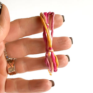 Pink Tourmaline 5 Strand Woven Forget Me Knot Adjustable Bracelet *Made to order - ships within 10 business days