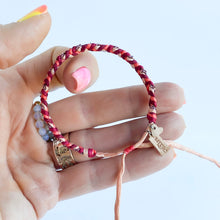 Load image into Gallery viewer, Ruby Dainty Rag Fishtail Adjustable Bracelet *Made to order - ships within 10 business days