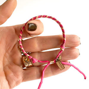 Pink Tourmaline Chevy Chunky Fishtail Adjustable Bracelet *Made to order - ships within 10 business days