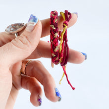 Load image into Gallery viewer, 126EL - OOAK - 4 Strand Boho Forget Me Knot Red/Mustard