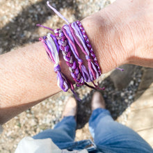 Load image into Gallery viewer, Amethyst Rag Braid Adjustable Bracelet *Made to order - ships within 10 days