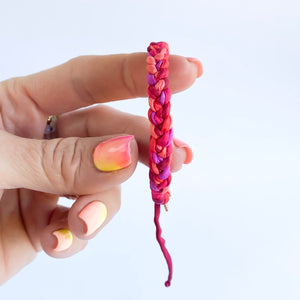 Ruby Rag Braid Adjustable Bracelet