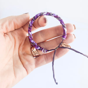 Amethyst Rag Braid Adjustable Bracelet