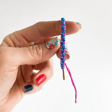 Load image into Gallery viewer, One of a Kind LL011 - Dainty Rag Braid - Magenta, Periwinkle, Royal