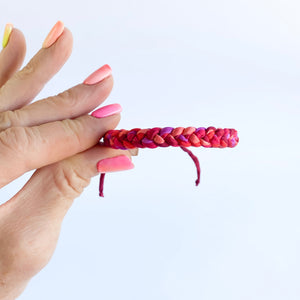 Ruby Rag Braid Adjustable Bracelet