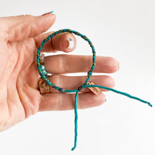 Load image into Gallery viewer, One of a Kind LL009 - Dainty Rag Braid - Teal, Slate, Olive