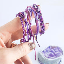 Load image into Gallery viewer, Amethyst 6 Strand Boho Forget Me Knot Adjustable Bracelet *Made to order - ships within 10 business days