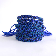 Load image into Gallery viewer, Sapphire Skinny Rag Braid Adjustable Bracelet