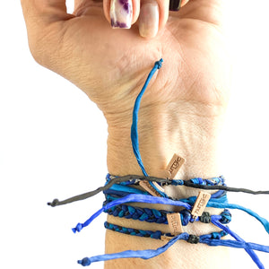 Sapphire 4 Strand Fishtail Adjustable Bracelet *Made to order - ships within 10 business days