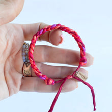 Load image into Gallery viewer, Ruby Rag Braid Adjustable Bracelet