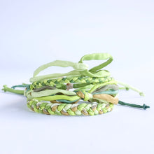 Load image into Gallery viewer, Peridot Skinny Rag Braid Adjustable Bracelet