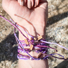 Load image into Gallery viewer, Amethyst 6 Strand Boho Forget Me Knot Adjustable Bracelet *Made to order - ships within 10 business days