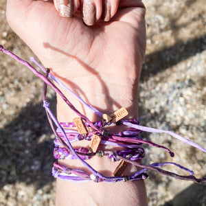 Amethyst Forget Me Knot Wrap Adjustable Bracelet *Made to order - ships within 10 business days