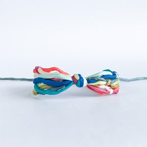 Tropical Boho 9 Strand Forget Me Knot Adjustable Bracelet - One Size Fit w/wax cord closure