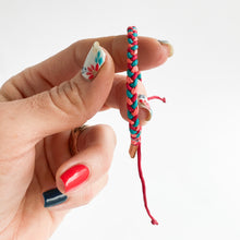 Load image into Gallery viewer, One of a Kind LL005 - Dainty Rag Braid - Berry, Teal, Watermelon