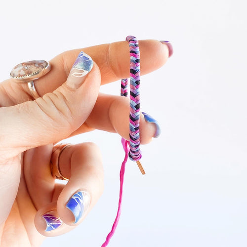 Winter Berries Chunky Fishtail Braided Adjustable Bracelet