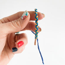 Load image into Gallery viewer, One of a Kind LL006 - Dainty Rag Braid - Navy, Teal, Burnt