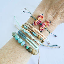 Load image into Gallery viewer, Infinity Adjustable Bracelet - Aqua &amp; Green Clay