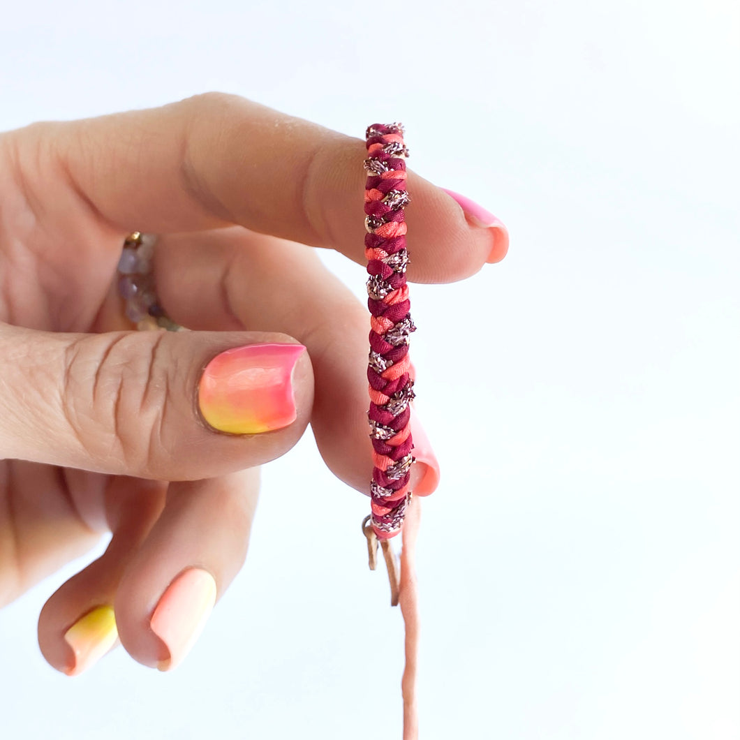 Ruby Dainty Rag Fishtail Adjustable Bracelet *Made to order - ships within 10 business days