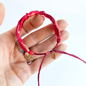 Ruby 6 Strand Forget Me Knot - Hybrid Woven/Boho - Adjustable Bracelet *Made to order - ships within 10 business days