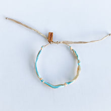 Load image into Gallery viewer, Sandy Beach Forget Me Knot Adjustable Bracelet - One Size Fit w/wax cord closure
