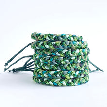 Load image into Gallery viewer, Emerald Rag Braid Adjustable Bracelet