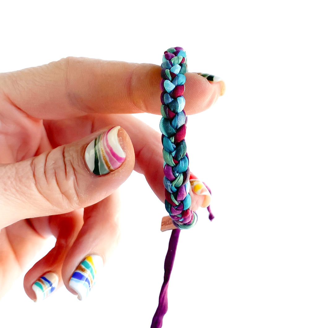 Alexandrite Rag Braid Adjustable Bracelet