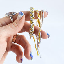 Load image into Gallery viewer, 128EL - OOAK - 4 Strand Boho Forget Me Knot Cream/Mustard