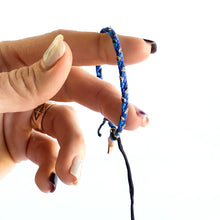 Load image into Gallery viewer, Sapphire 4 Strand Fishtail Adjustable Bracelet *Made to order - ships within 10 business days