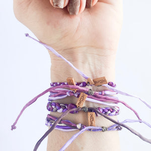 Amethyst 6 Strand Boho Forget Me Knot Adjustable Bracelet *Made to order - ships within 10 business days