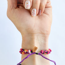 Load image into Gallery viewer, Smoldering Sunset Rag Braid Adjustable Bracelet - One Size Fit w/wax cord closure