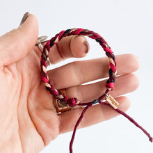 Load image into Gallery viewer, Garnet Rag Braid Adjustable Bracelet