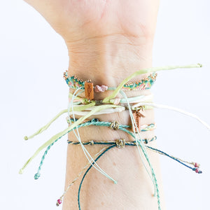 Island Breeze Forget Me Knot Adjustable Bracelet - One Size Fit w/wax cord closure