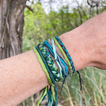 Load image into Gallery viewer, Emerald Rag Braid Adjustable Bracelet