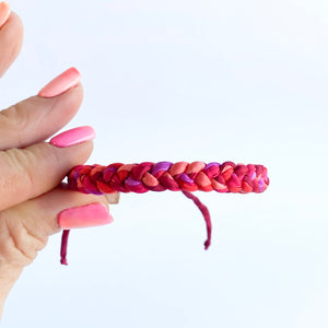 Ruby Rag Braid Adjustable Bracelet