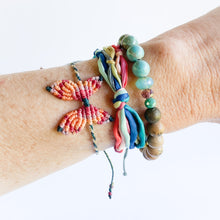 Load image into Gallery viewer, Tropical Boho 9 Strand Forget Me Knot Adjustable Bracelet - One Size Fit w/wax cord closure