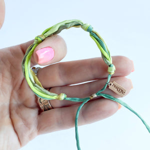 RETIRED - Peridot 5 Strand Double Boho Forget Me Knot Adjustable Bracelet *Made to order - ships within 10 business days