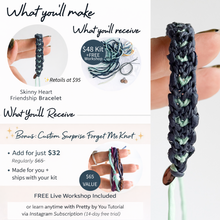Load image into Gallery viewer, Custom Skinny Heart Friendship Bracelet DIY Kit + FREE Live Workshop