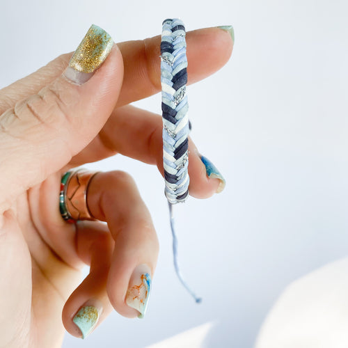 Sky Shimmer Super Chunky Fishtail Adjustable Bracelet