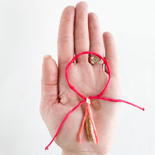 Load image into Gallery viewer, Blazing Heart Intention Tassel Adjustable Bracelet