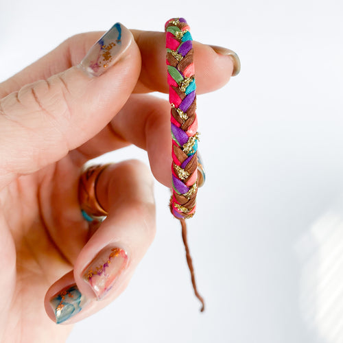 Purple Autumn Super Chunky Braided Adjustable Bracelet