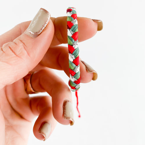 Silver Bells Super Chunky Braided Adjustable Bracelet