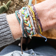 Load image into Gallery viewer, Misty Mountains Forget Me Knot - 4 Strand Adjustable Bracelet - One Size Fit w/wax cord closure