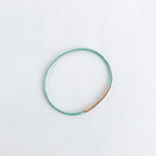 Load image into Gallery viewer, Mint + Rosegold Rooster Moon Co. Leather Bangle