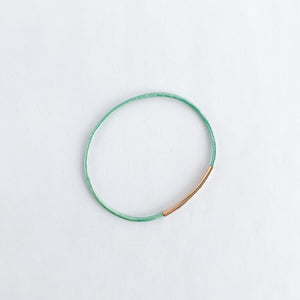 Mint + Rosegold Rooster Moon Co. Leather Bangle