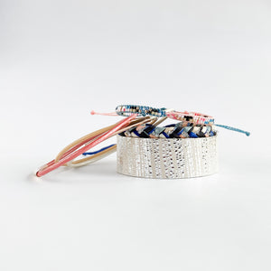 Pearl + Rosegold Rooster Moon Co. Leather Bangle