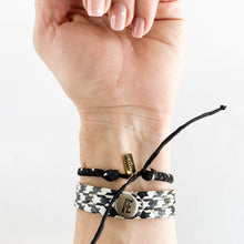 Load image into Gallery viewer, Salt &amp; Pepper Plump Braided Adjustable Bracelet - One Size Fit w/new wax cord closure