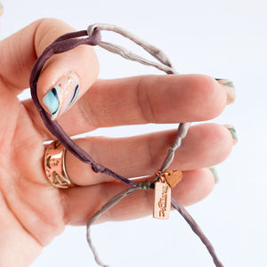 Infinity Adjustable Bracelet - Aubergine & Light Taupe
